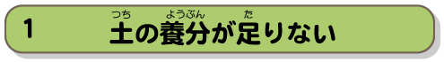 土の養分が足りない