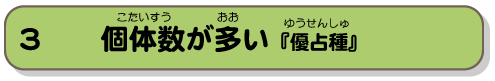 個体数が多い『優占種』