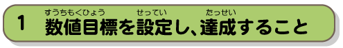 数値目標を設定し、達成すること